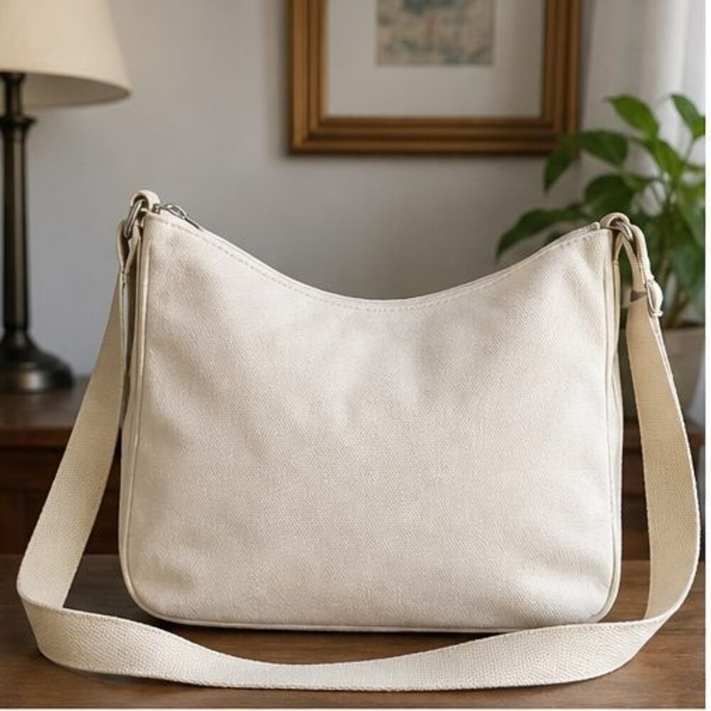 Cream Nylon Crossbody Bag